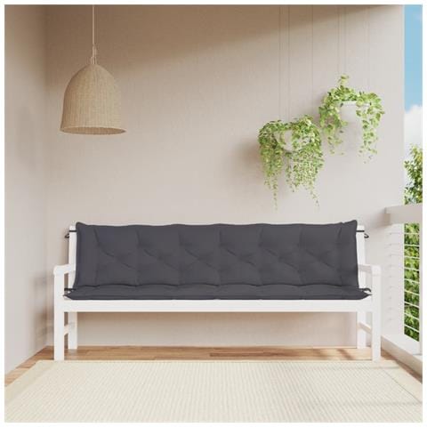 Cuscini Per Panca 2 Pz Antracite 200x50x7 Cm In Tessuto Oxford - Foto 1