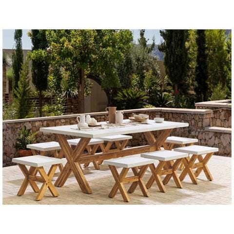 Sgabello Da Giardino Olbia Cemento Bianco - Foto 1