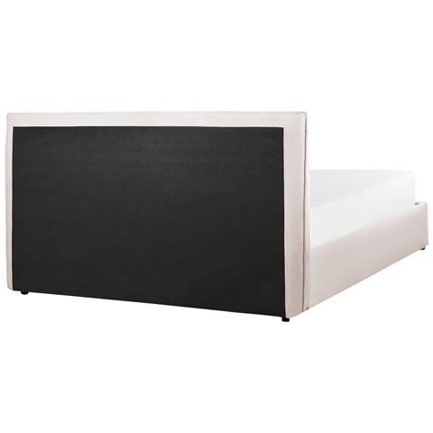 Letto Contenitore Velluto Bianco Crema 160 X 200 Cm Lavaur - Foto 2
