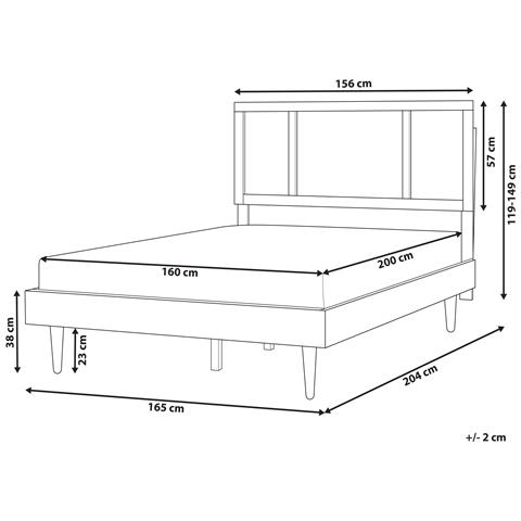 Letto Rattan Auray 160 X 200 Cm Marrone - Foto 2