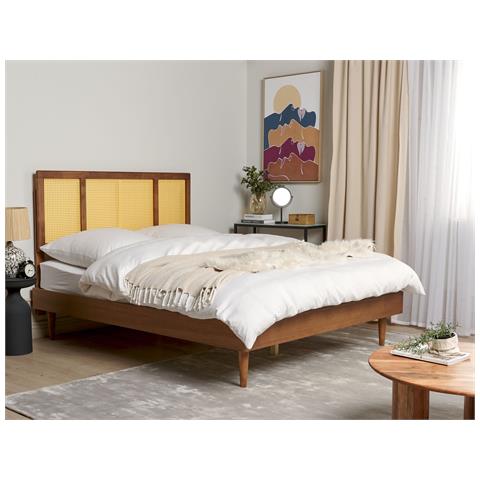 Letto Rattan Auray 160 X 200 Cm Marrone - Foto 1