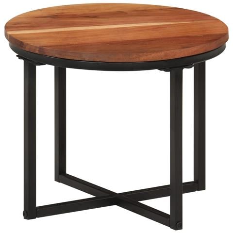 Tavolino Salotto 35x35x30cm In Legno Massello Di Acacia E Ferro - Foto 1