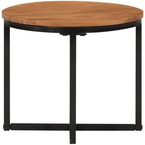 Tavolino Salotto 35x35x30cm In Legno Massello Di Acacia E Ferro - Foto 2