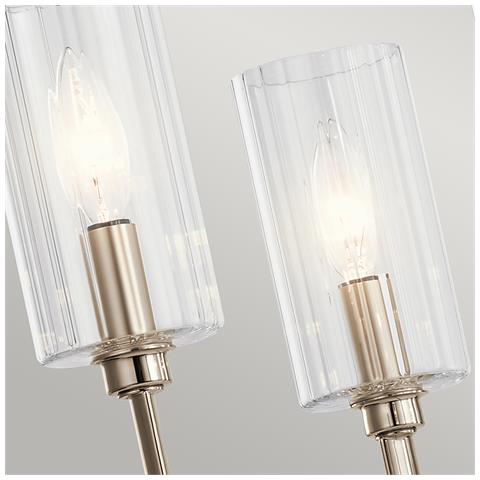 Lampadario Contemporaneo Kimrose Acciaio Nichel Lucido Vetro 6 Luci E14 - Foto 7