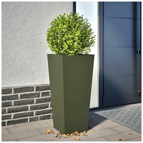 Fioriera da Giardino Verde Oliva 35x35x75 cm in Acciaio - Foto 10