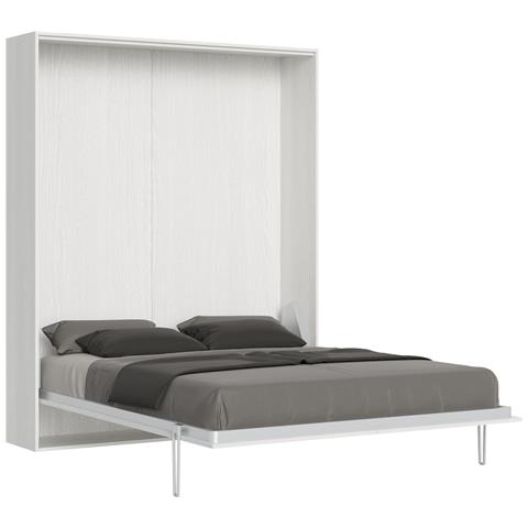 Letto Matrimoniale Kentaro Verticale A Scomparsa Bianco Frassino - Foto 1