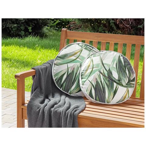 Set Di 2 Cuscini Calderina 40 X 40 Cm Motivo Di Piante Verde - Foto 1