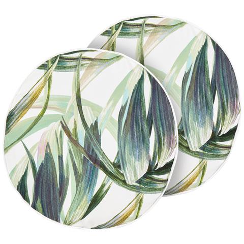 Set Di 2 Cuscini Calderina 40 X 40 Cm Motivo Di Piante Verde - Foto 2
