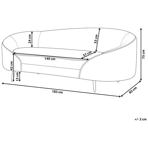 Divano 3 Posti Savar Tessuto Bianco Sporco - Foto 8