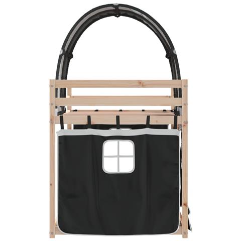 Letto a Castello senza Materasso Bianco e Nero 80x200cm in Pino - Foto 10