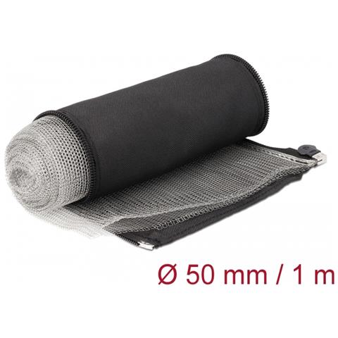 Manicotto intrecciato con schermatura EMI e cerniera resistente al calore 1 m x 50 mm nero - Foto 2