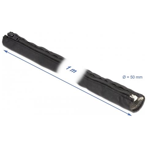 Manicotto intrecciato con schermatura EMI e cerniera resistente al calore 1 m x 50 mm nero - Foto 3