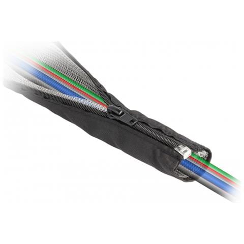 Manicotto intrecciato con schermatura EMI e cerniera resistente al calore 1 m x 50 mm nero - Foto 1