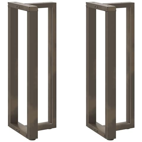 Gambe Tavolo Bar A T 2 Pz Naturale 40x35x(111-112) Cm Acciaio - Foto 1