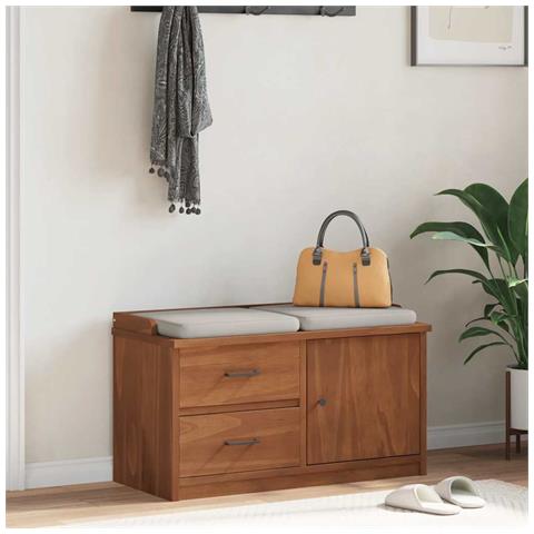 Panca Da Corridoio Sandnes 87x40x50 Cm Legno Massello Di Pino - Foto 3