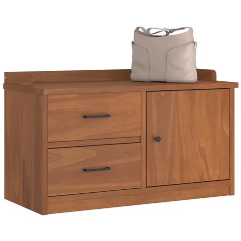 Panca Da Corridoio Sandnes 87x40x50 Cm Legno Massello Di Pino - Foto 1