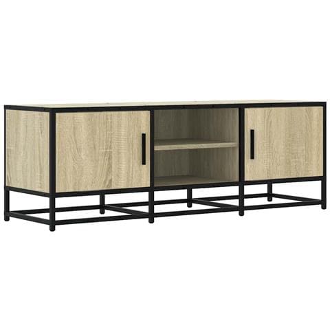 Mobile Tv Rovere Sonoma 120x35x41cm Legno Multistrato E Metallo - Foto 2