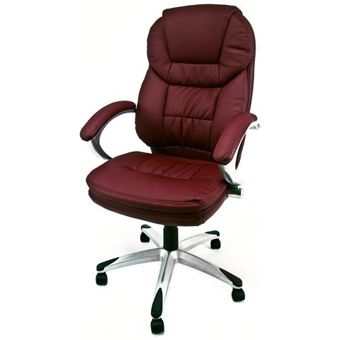 Poltrona Ergonomica Da Ufficio E Studio Professionale Colore Bordeaux Girevole Modello Roger - Foto 1