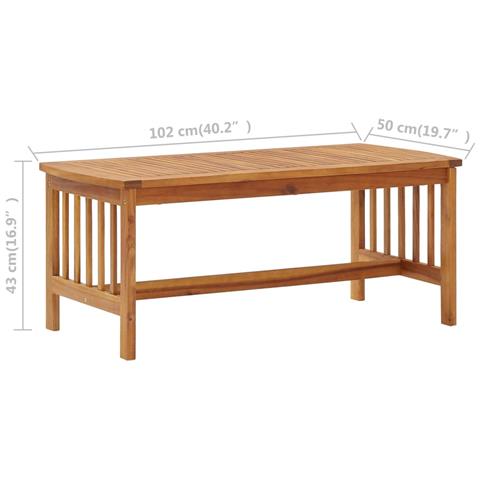 Lusso Casadino -  Tavolino Da Salotto 102x50x43 Cm In Legno Massello Di Acacia - Foto 6