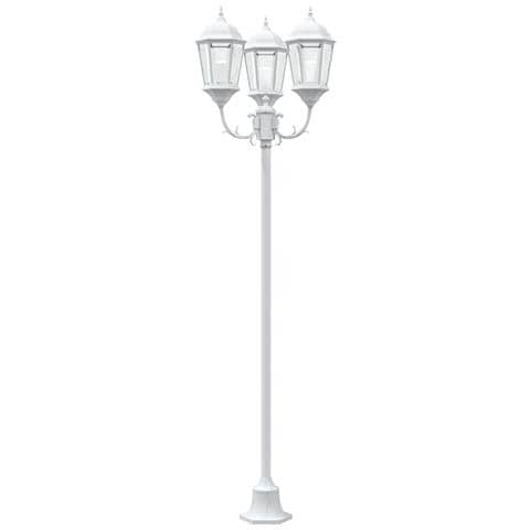 Lampione da Giardino  3 lampade E27 Bianco 220 cm Alluminio - Foto 2