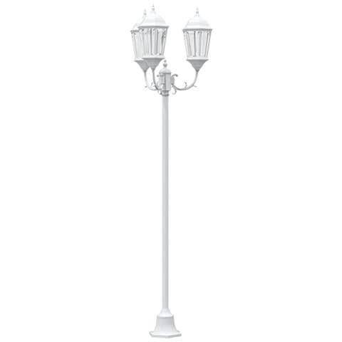 Lampione da Giardino  3 lampade E27 Bianco 220 cm Alluminio - Foto 1