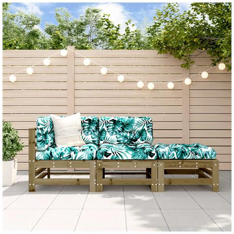 Set Salotto da Giardino 3 pz in Legno Impregnato di Pino - Foto 2