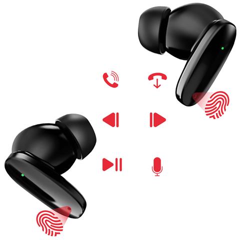 Auricolari Wireless Bluetooth 5.3 Autonomia 6h Con Custodia Ricarica, Nero - Foto 2