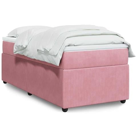 Giroletto a Molle con Materasso Rosa 90x190 cm in Velluto - Foto 2