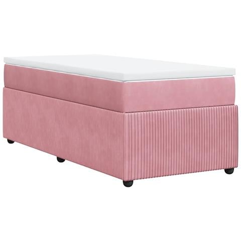 Giroletto a Molle con Materasso Rosa 90x190 cm in Velluto - Foto 9