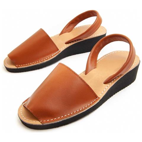 Purapiel Sandalo Con Zeppa Ibisc24 Marrone . - Foto 1