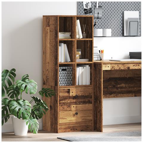 Unità di Scaffalatura Marrone Legno Vecchio Truciolare Media - Foto 2