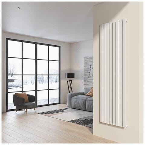 Radiatore Da Design A Piastre 200x60 Cm Termoarredo Verticale A Tubi Piatti Lucca Bianco - Foto 1