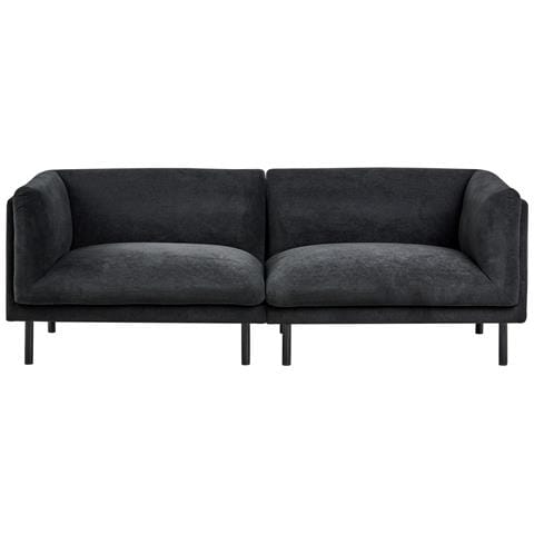Divano 3 Posti Vorgod Tessuto Nero - Foto 2