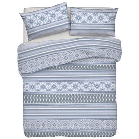 Copripiumino Sacco Piumone Pensieri Delicati Cotone Dis. Norvegia Matrimoniale Blu - Foto 1