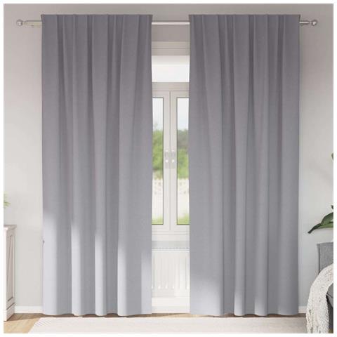 Tende con tende 2 pcs Grigio chiaro Poliestere - Foto 2