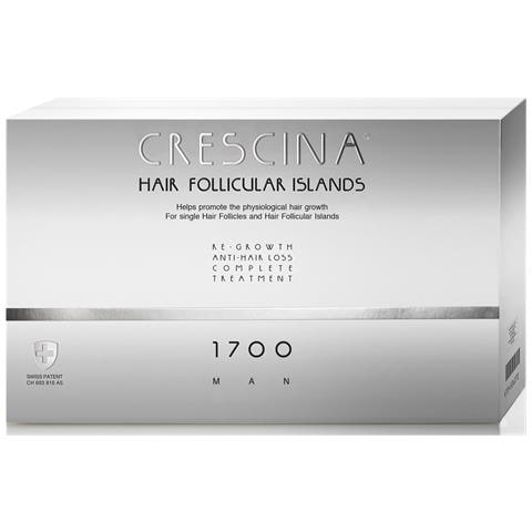 , Crescina Follicular Islands 1700, Per La Stimolazione Della Crescita, Siero Trattamento In Fiale, Per Il Cuoio Capelluto, Per Uomini, 10 +10 Pz - Foto 1