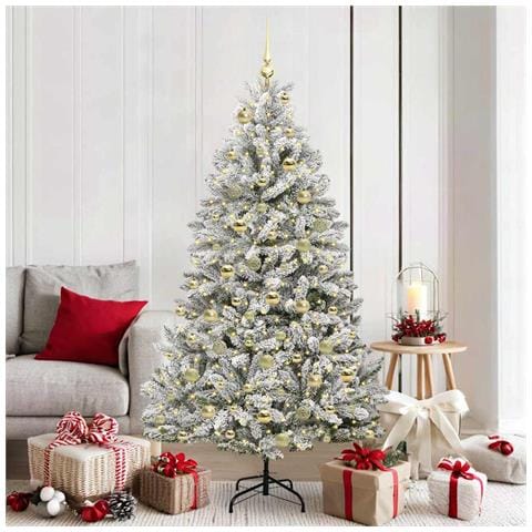 Albero di Natale artificiale con 300 LED Verde e Bianco 180 cm - Foto 2