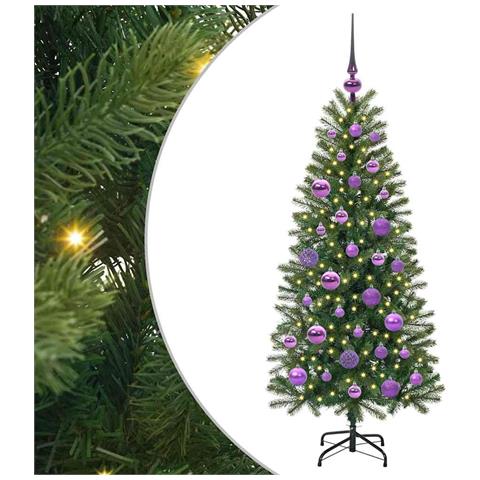 Albero di Natale artificiale con 150 LED Verde 120 cm PE e PVC - Foto 1