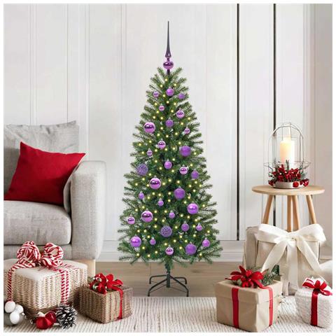 Albero di Natale artificiale con 150 LED Verde 120 cm PE e PVC - Foto 2
