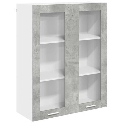 Armadio pensile con porta Riga Grigio cemento 80 x 31 x 100 cm - Foto 1