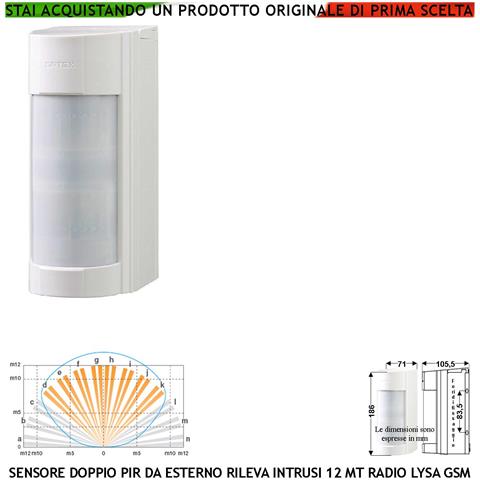 Sensore Movimento Estranei Doppio Infrarosso Da Esterno Con Ricetrasmettitore Freq. 433,92 Mhz Per Lysa Gsm Sensore Gr - Foto 1