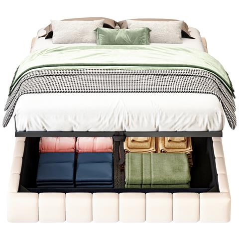 Letto Imbottito Con Design Sospeso E Barra Led - Foto 1