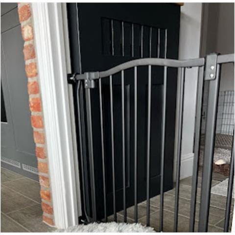 Safetots Cancelletto Di Sicurezza Con Parte Superiore Incurvata, 225cm - 234cm, Nero Opaco - Foto 2
