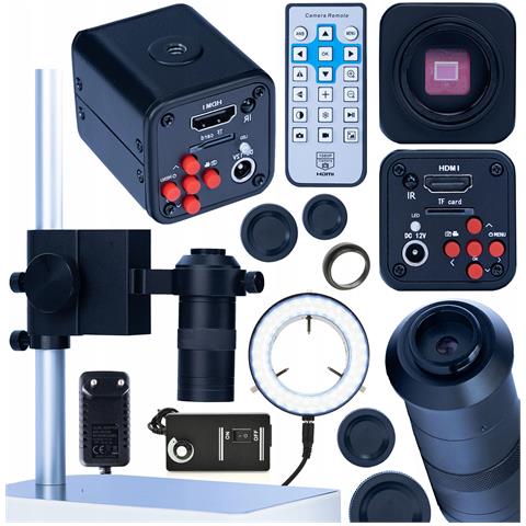 Set Microscopico Norma Black Pro 4 In 1 - Camera Hdmi 1080p, Obiettivo 100x, Piattaforma 50mm / 40mm, Illuminatore 56xled | Alta Qualità Immagine, Precisione, Stabilità - Foto 1