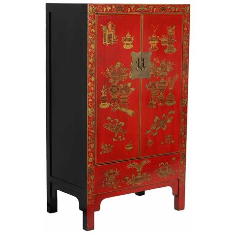 Armadio In Legno Rosso 86x50x150h Cm - Foto 1