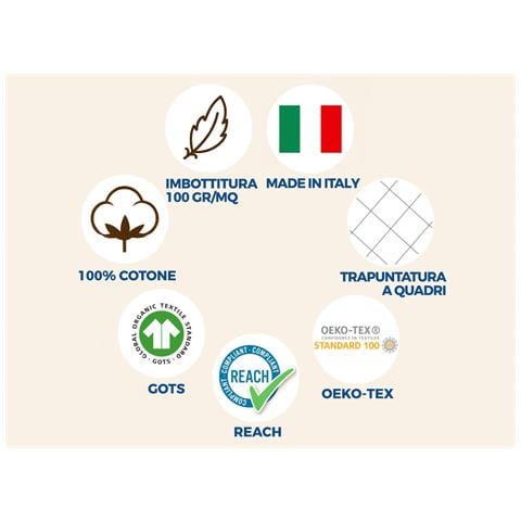 Trapuntino Piumino Estivo Primaverile 100gr Mq Leggero Disegno Elite Matrimoniale Beige - Foto 2