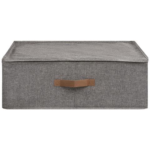 Scatola Portaoggetti Noto In Tessuto Grigio Scuro Con Coperchio E Manico 56×47×18 Cm - Foto 1