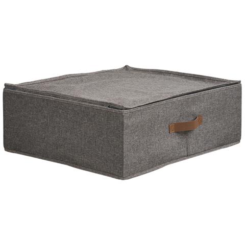 Scatola Portaoggetti Noto In Tessuto Grigio Scuro Con Coperchio E Manico 56×47×18 Cm - Foto 2