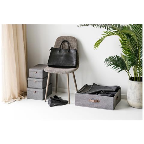 Scatola Portaoggetti Noto In Tessuto Grigio Scuro Con Coperchio E Manico 56×47×18 Cm - Foto 7