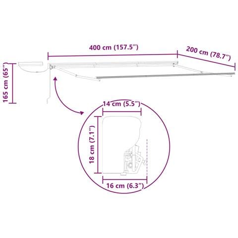 Struttura della tenda elettrica retrattile Bianco 4 x 2 m - Foto 9